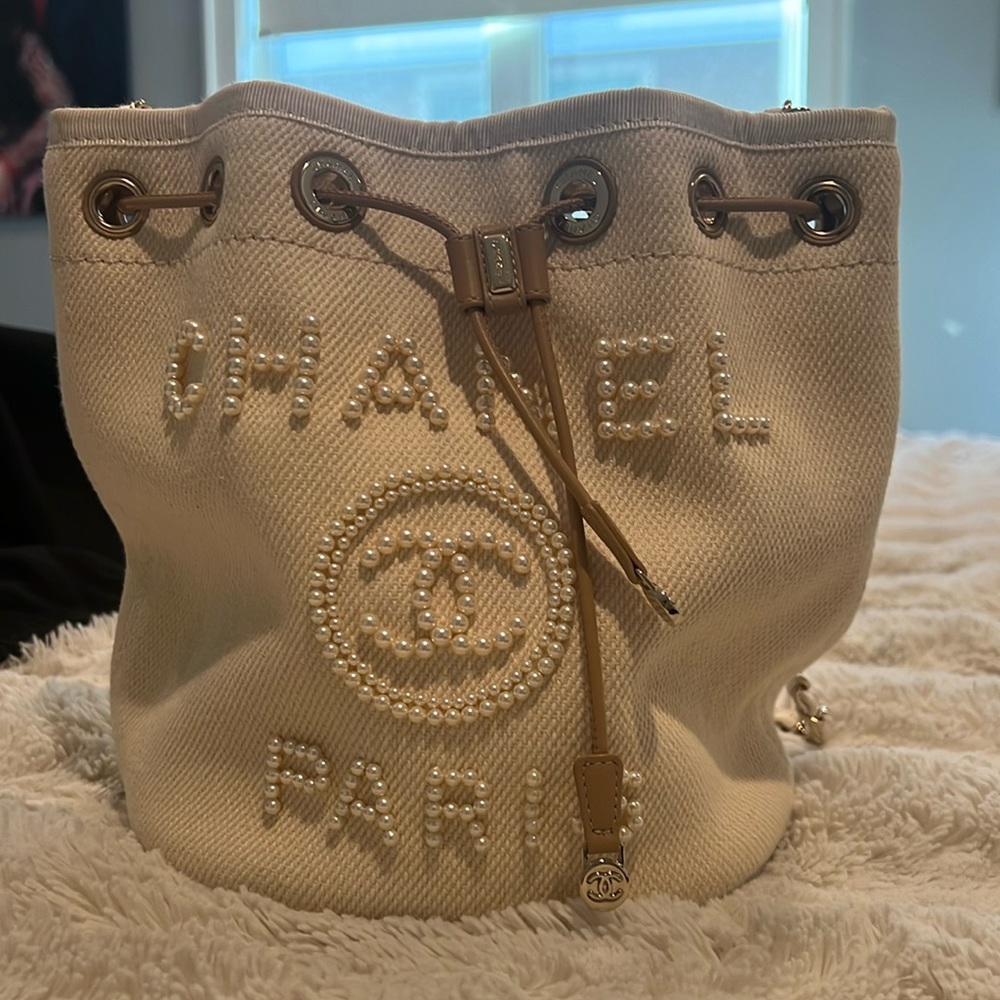 Chanel Deauville Pearl Bucket Bag